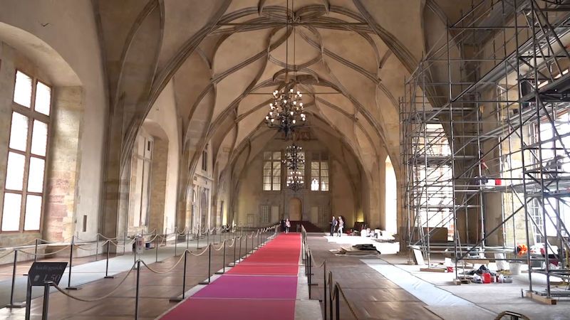 Rekonstrukce Vladislavského sálu potrvá do konce roku, 28. října se lešení sundá